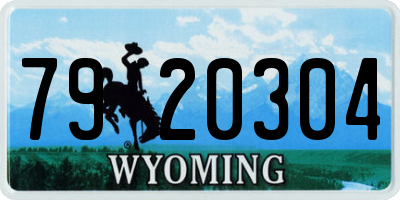WY license plate 7920304