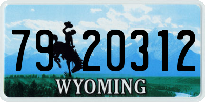 WY license plate 7920312