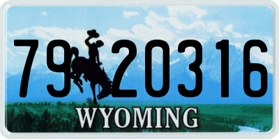 WY license plate 7920316