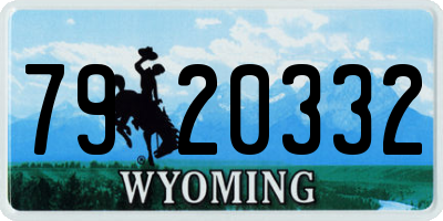 WY license plate 7920332
