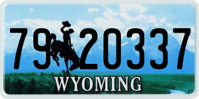 WY license plate 7920337