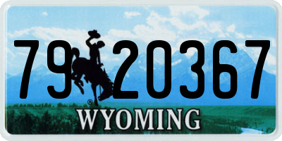 WY license plate 7920367