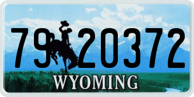 WY license plate 7920372