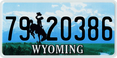 WY license plate 7920386