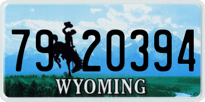 WY license plate 7920394