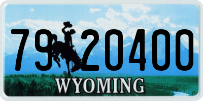 WY license plate 7920400