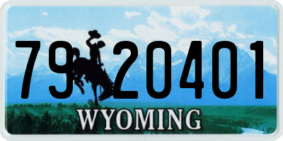 WY license plate 7920401
