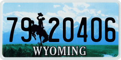WY license plate 7920406