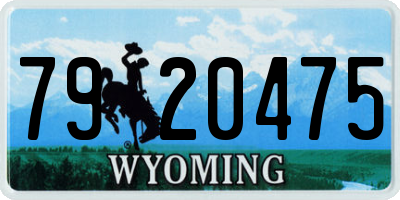 WY license plate 7920475