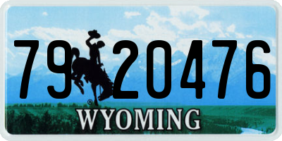 WY license plate 7920476