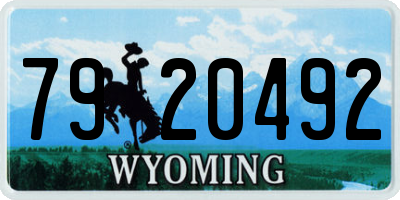 WY license plate 7920492