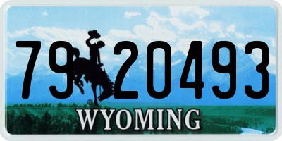 WY license plate 7920493