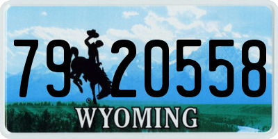 WY license plate 7920558