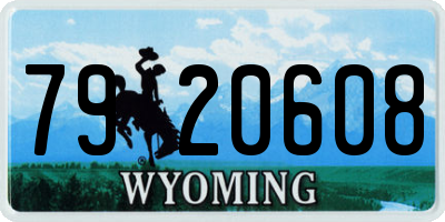 WY license plate 7920608