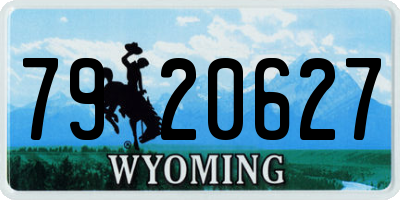 WY license plate 7920627