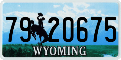 WY license plate 7920675