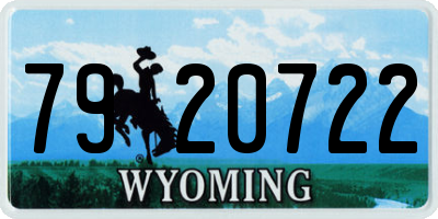 WY license plate 7920722