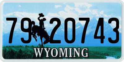 WY license plate 7920743