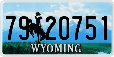 WY license plate 7920751