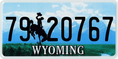 WY license plate 7920767