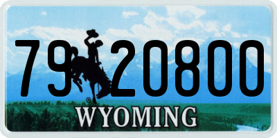 WY license plate 7920800