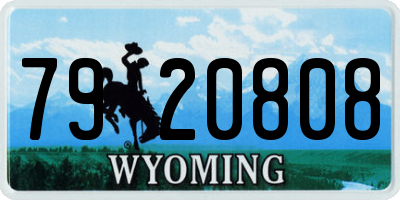 WY license plate 7920808