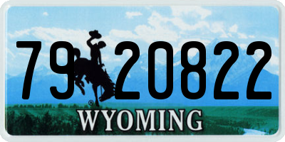 WY license plate 7920822