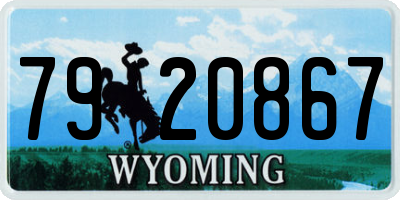 WY license plate 7920867