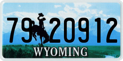 WY license plate 7920912