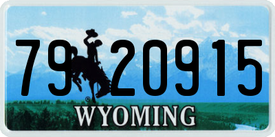WY license plate 7920915