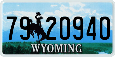 WY license plate 7920940