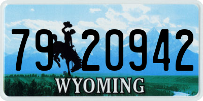 WY license plate 7920942