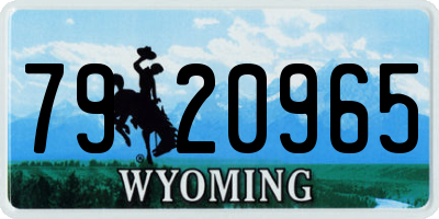 WY license plate 7920965