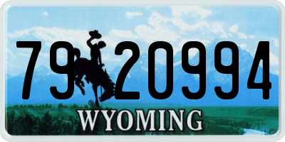WY license plate 7920994