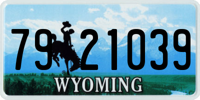 WY license plate 7921039