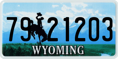 WY license plate 7921203