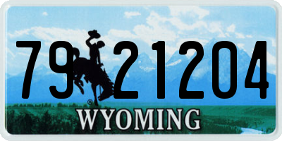 WY license plate 7921204