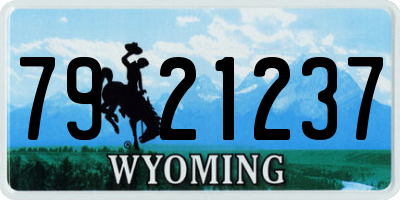 WY license plate 7921237