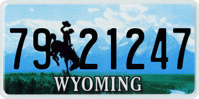 WY license plate 7921247