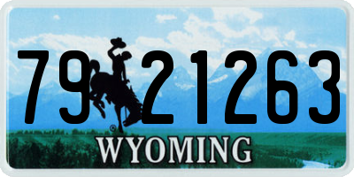 WY license plate 7921263