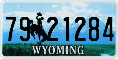 WY license plate 7921284