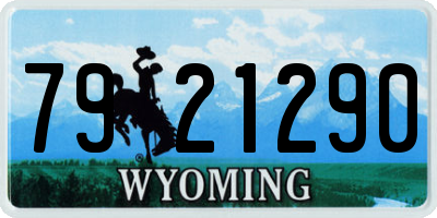 WY license plate 7921290