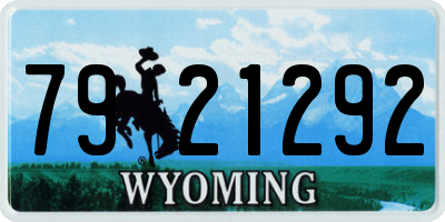 WY license plate 7921292