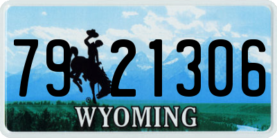 WY license plate 7921306