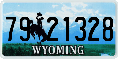 WY license plate 7921328