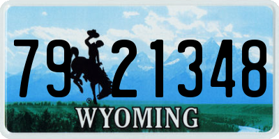 WY license plate 7921348