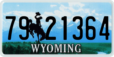 WY license plate 7921364