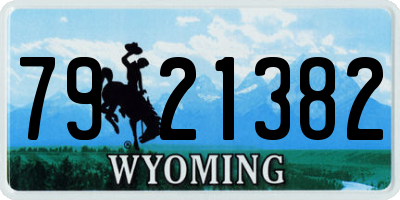 WY license plate 7921382
