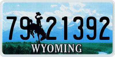 WY license plate 7921392