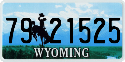 WY license plate 7921525
